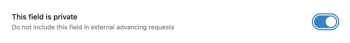 Paramétrage des champs privés