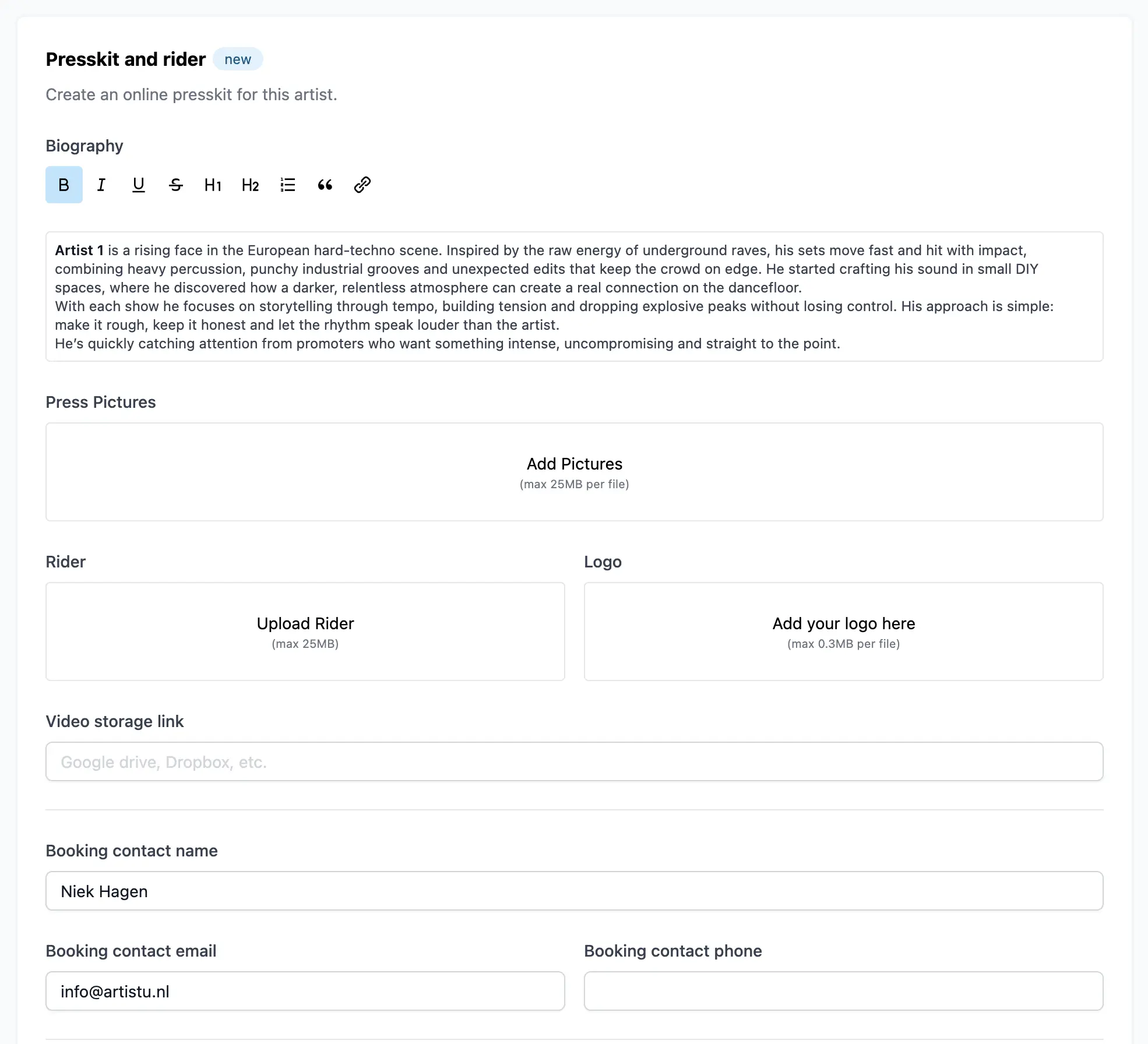 Configuration du kit de presse
