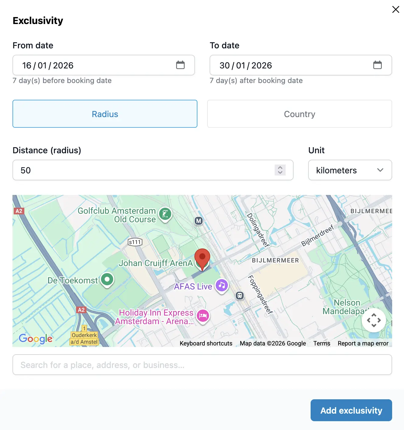 Ajouter une exclusivité