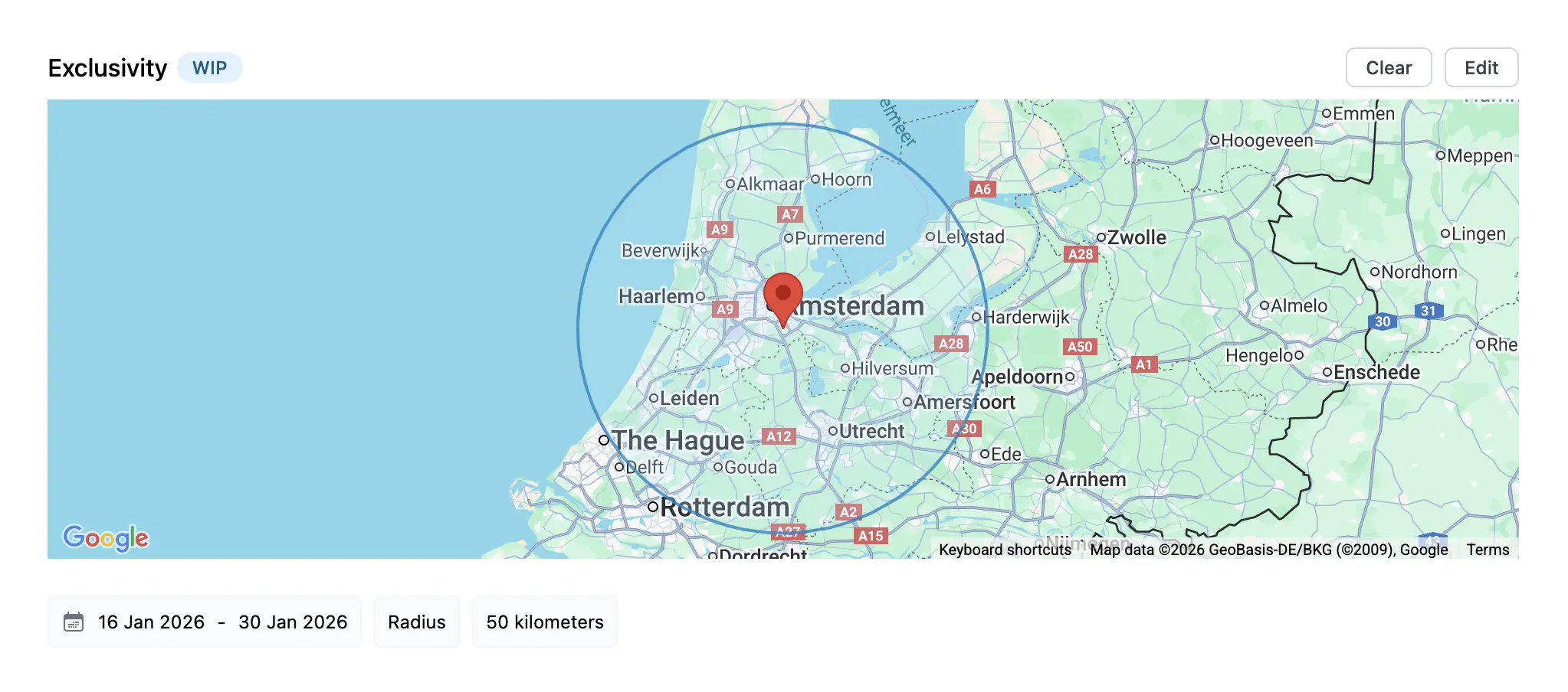 Exclusivité visible dans le booking