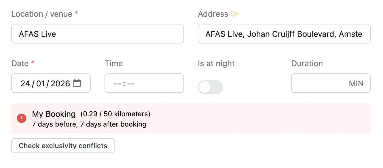 Avertissement de conflit d'exclusivité